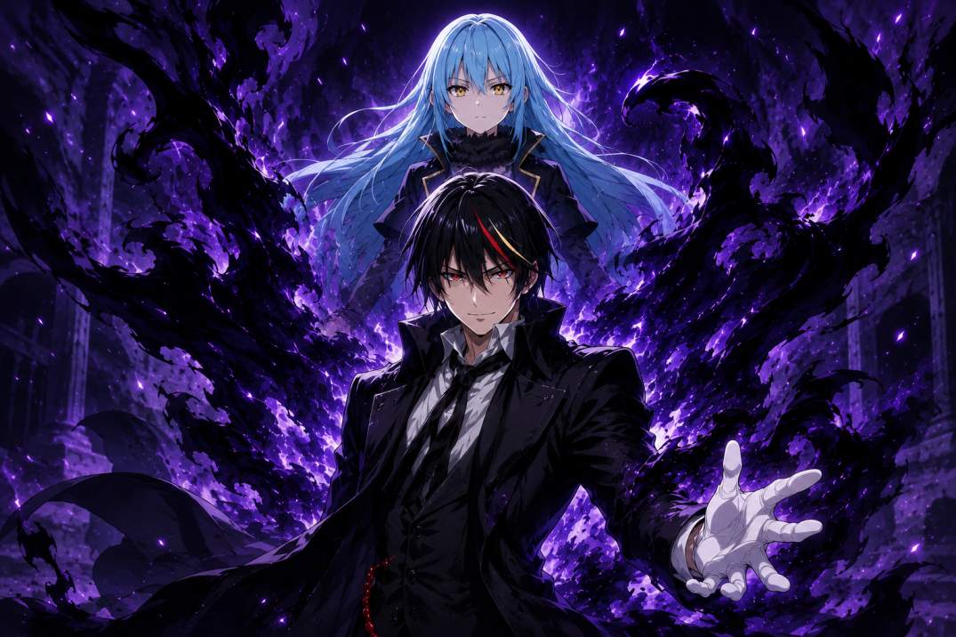 Diablo showcasing his overwhelming demonic aura in That Time I Got Reincarnated as a Slime.