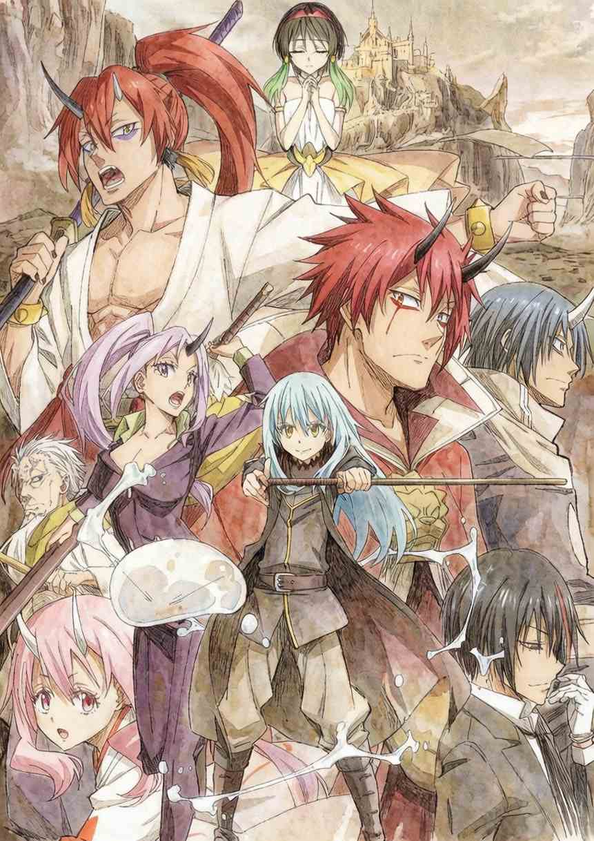 "That Time I Got Reincarnated as a Slime: Scarlet Bond movie poster featuring Rimuru and Tempest cast"