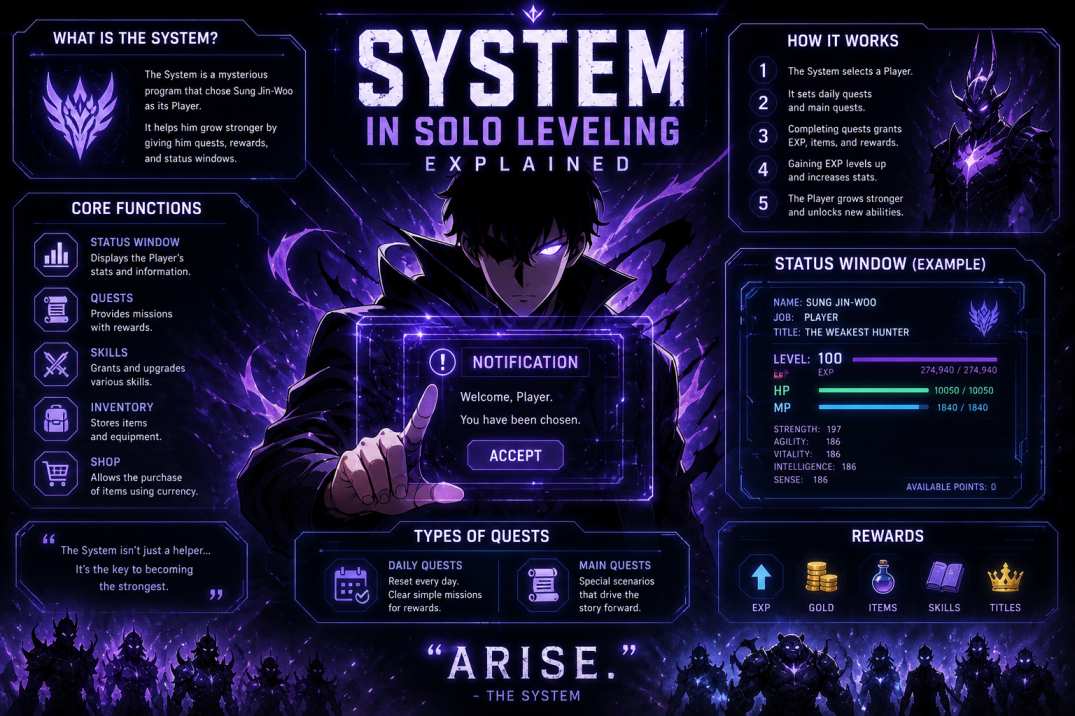 “Solo Leveling System explained and how it works in the anime